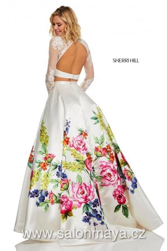 Sherri Hill 52625 VÝPRODEJ 6500 Kč sherrihill-52625-ivoryprint-dress-2.jpg-600.jpg