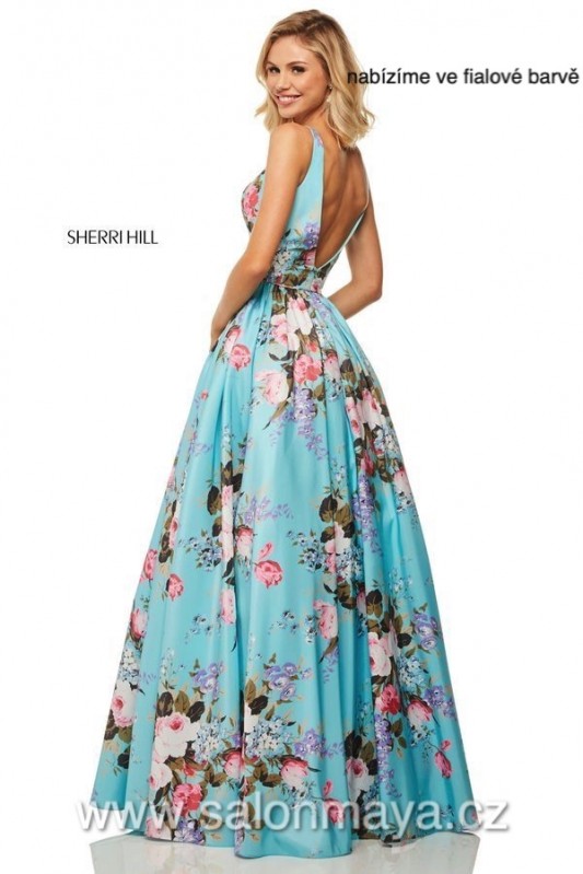 Sherri Hill 52814 VÝPRODEJ 5500 Kč sherrihill-52814-aquaprint-dress-3.jpg-600.jpg